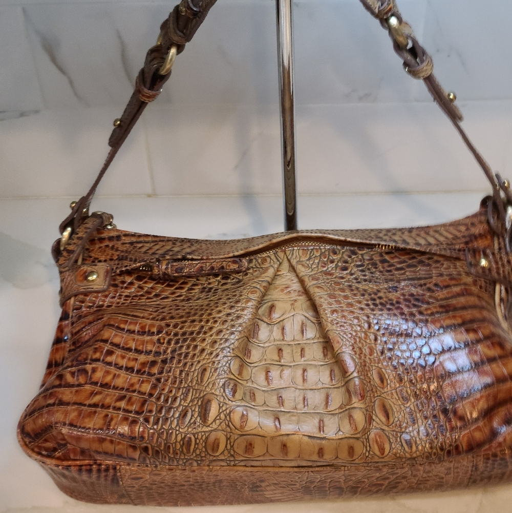 Brahmin Vintage pleated Y2K Baguette Daria shoulder bag EUC - Picture 6 of 16